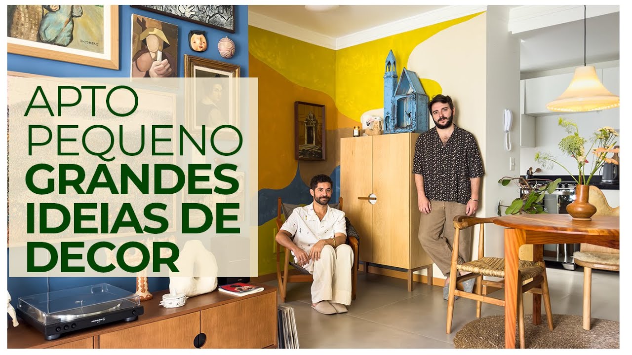 BOAS IDEIAS DE DECOR PARA APARTAMENTO PEQUENO DE 48M2 USANDO CORES, ARTESANATOS, DESIGN, AFETIVIDADE