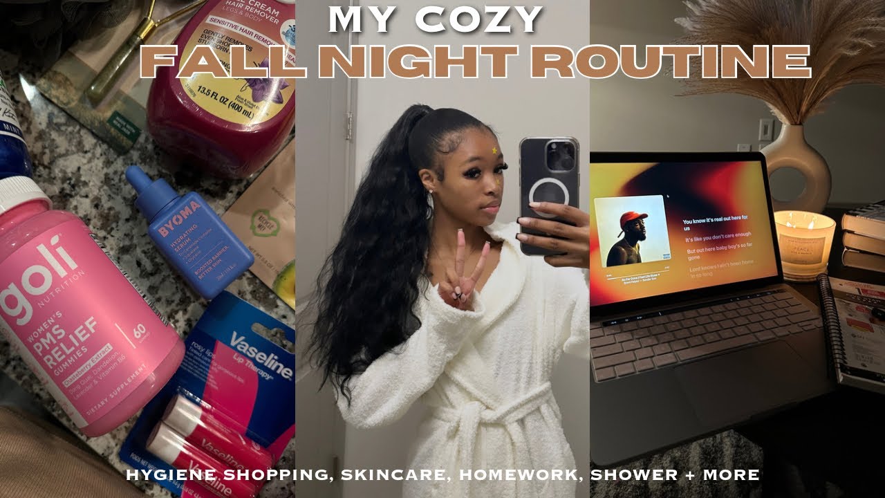my cozy fall night routine + full hygiene routine ᥫ᭡ | target, homework, shower, skincare + more