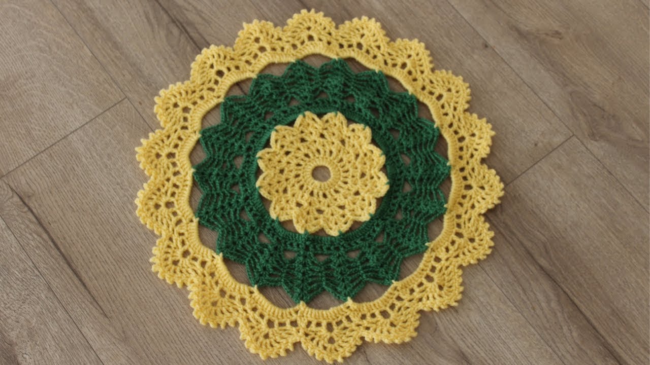 How to Crochet A Thal Posh / Thal Cover / Table Top