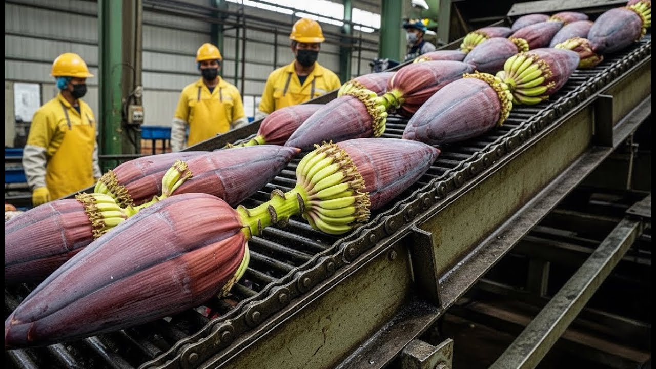 Inside a Rough Old School Banana Blossom Processing Factory Yoe're Never Seen Before (Full Process)