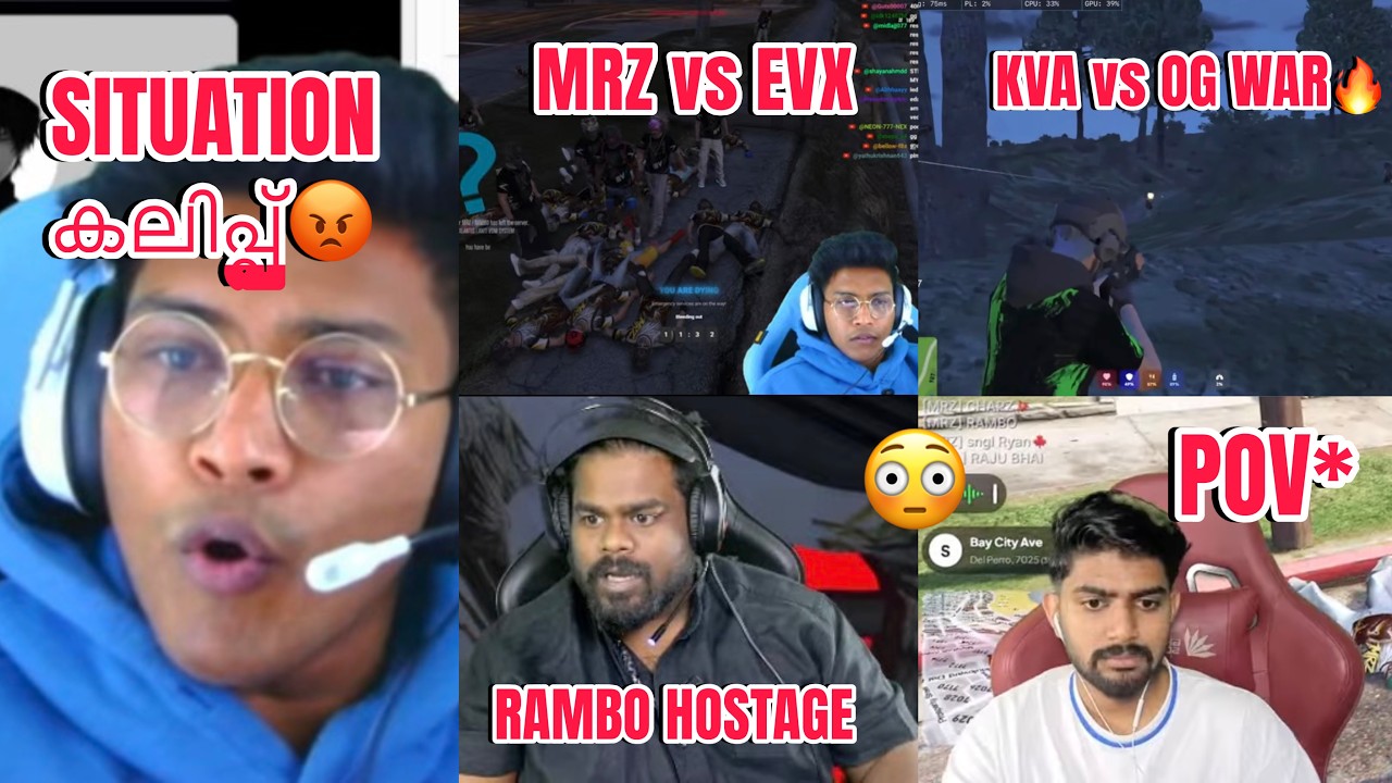 MRZ Shameer കലിപ്പ്😡 Rambo Hostage😳 MRZ vs EVX Situation | KVA vs OG War🔥| Gamers Talks