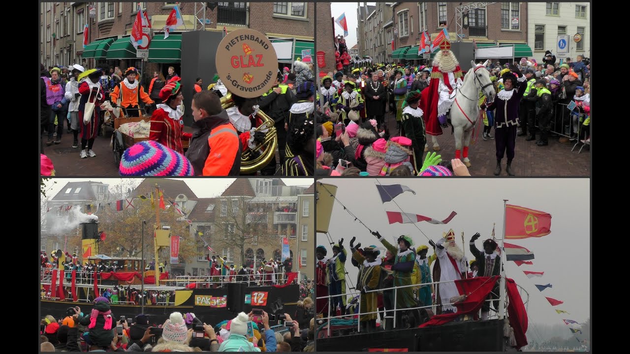 Landelijke Intocht Sinterklaas Maassluis: Aankomst + Vertrek Sinterklaas met paard Amerigo