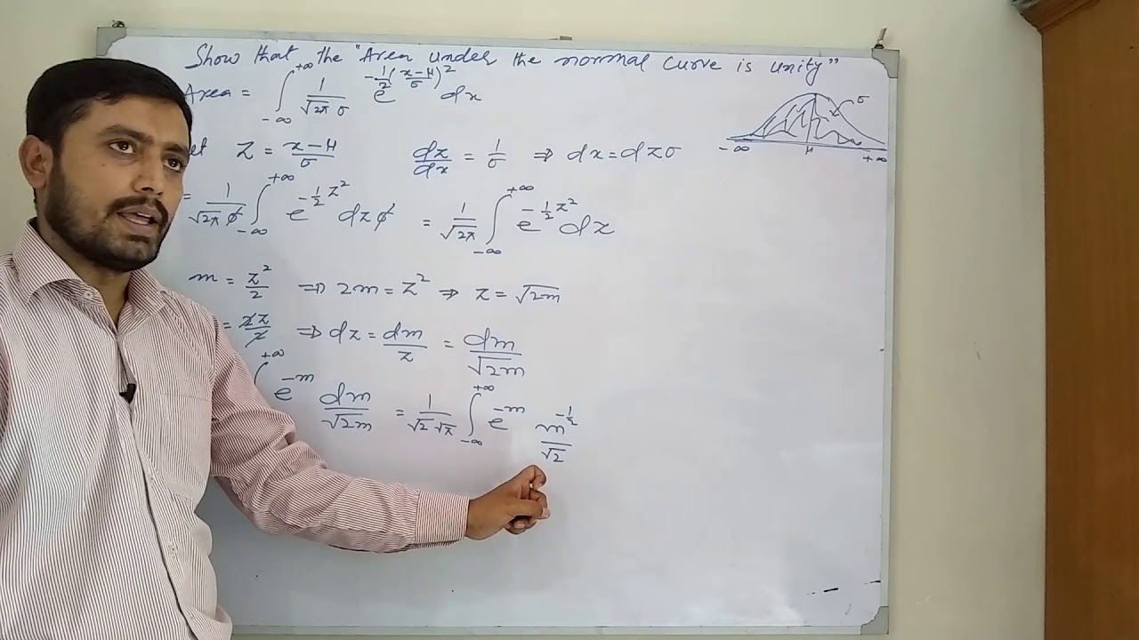 show that the area under the normal curve is unity(normal distribution lecture 2)