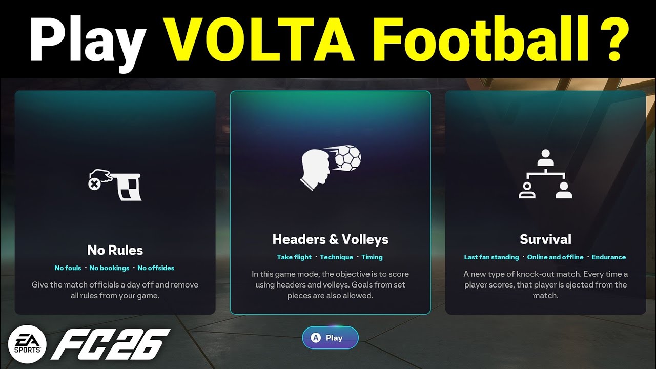 Czy w FC 26 jest Volta (Czy mogę grać w Volta Football w FC 26)