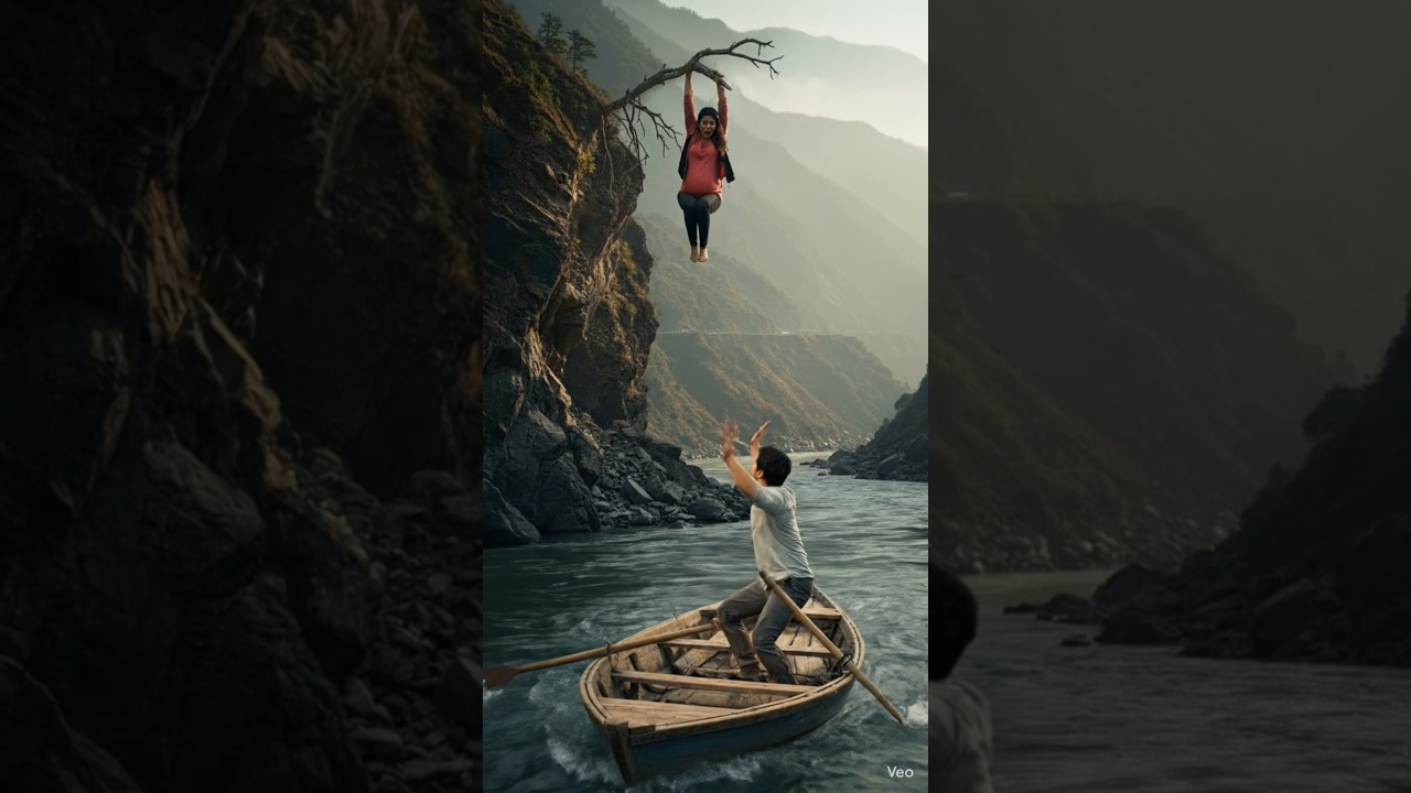 Pregnant Woman Hanging Over River 😱 Fisherman Saves Two Lives!#shorts #voralshort