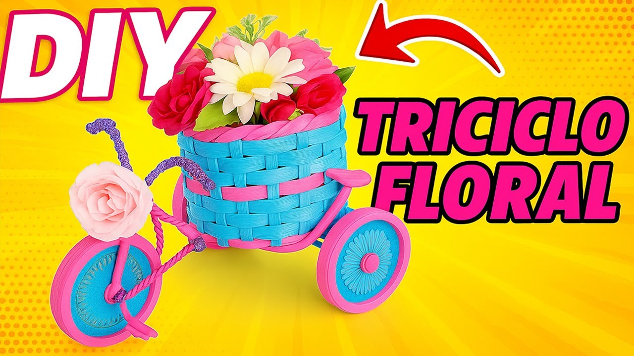 🎁 DIY Regalo Único: Triciclo Floral Decorativo Paso a Paso (¡Ideal para Regalar!) 💐