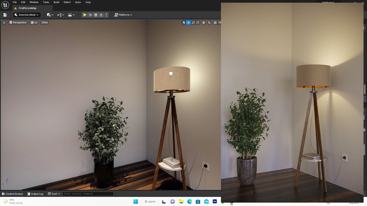 stand lamp light modeling in 3dmax