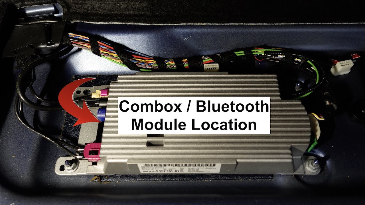 Расположение модуля Combox / Bluetooth для BMW E / F Series (F10, F13, F20, F22, F30)