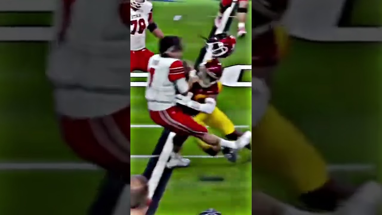 Huge hit on Cam Rising#shorts#football#usc#utah