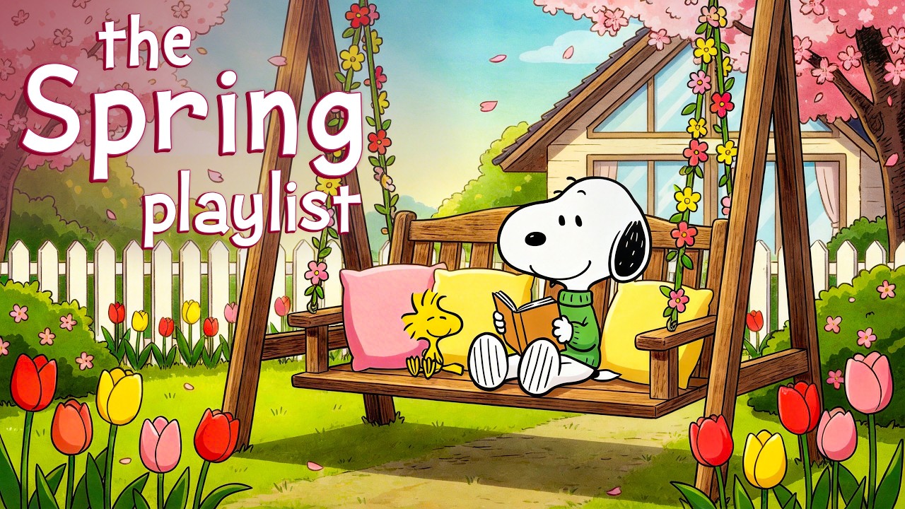 The Spring Morning with Snoopy 🌸📖 | Relaxing Spring Jazz Playlist Vibes to Start the Day
