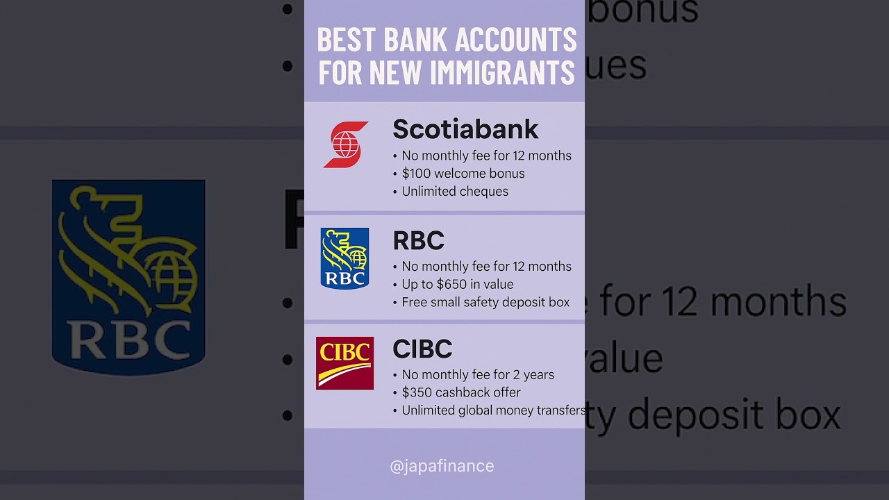 New to Canada? These Bank Accounts Have some good Perks! #investing #immigration #finance #reels