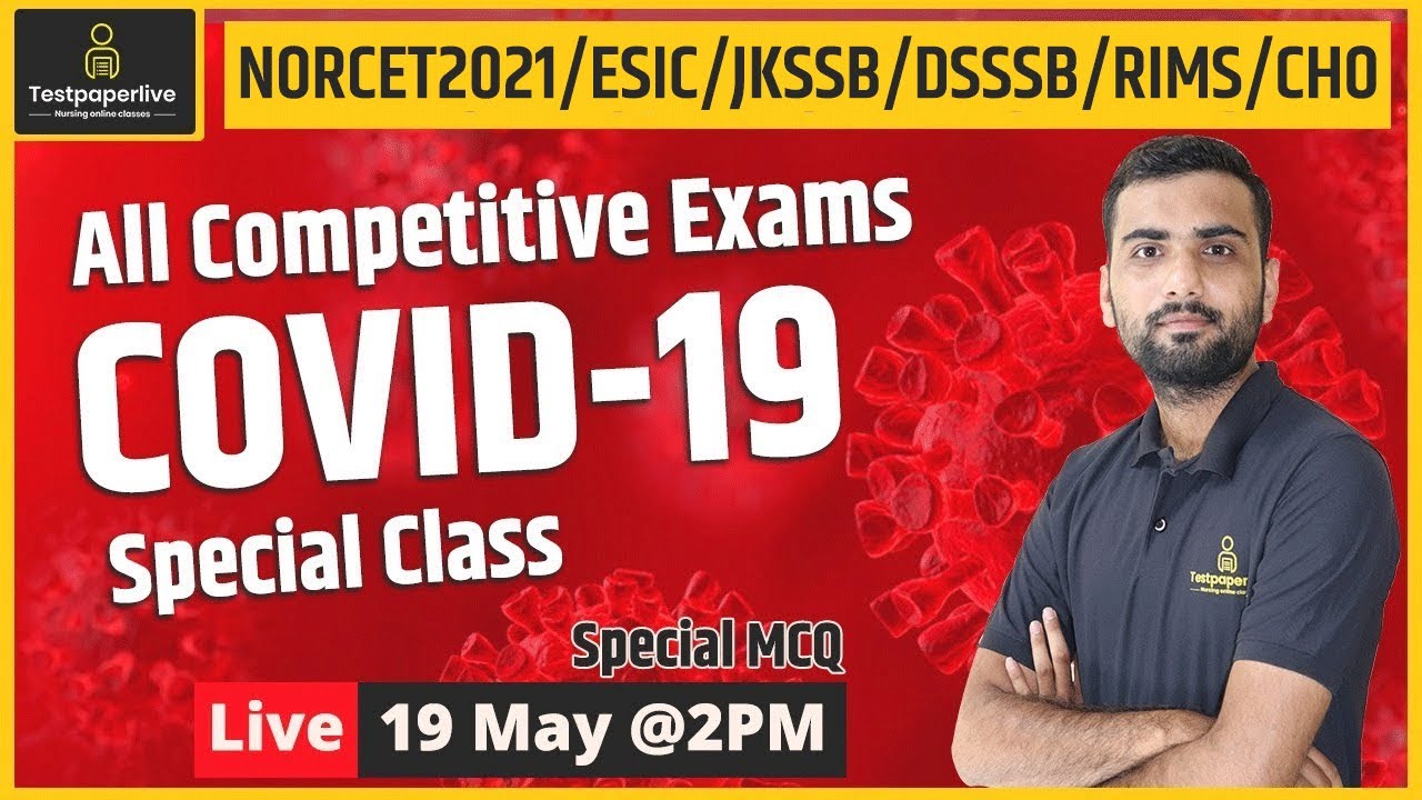 COVID-19 MCQs |  CORONA Virus Questions | NORCET , ESIC, jKSSB, BFUSH, CHO