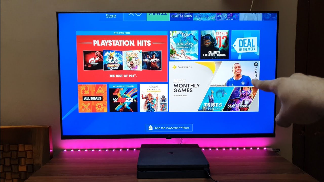 FIFA 22 Gameplay PS4 Slim (PS+ May 2022) 4K HDR TV
