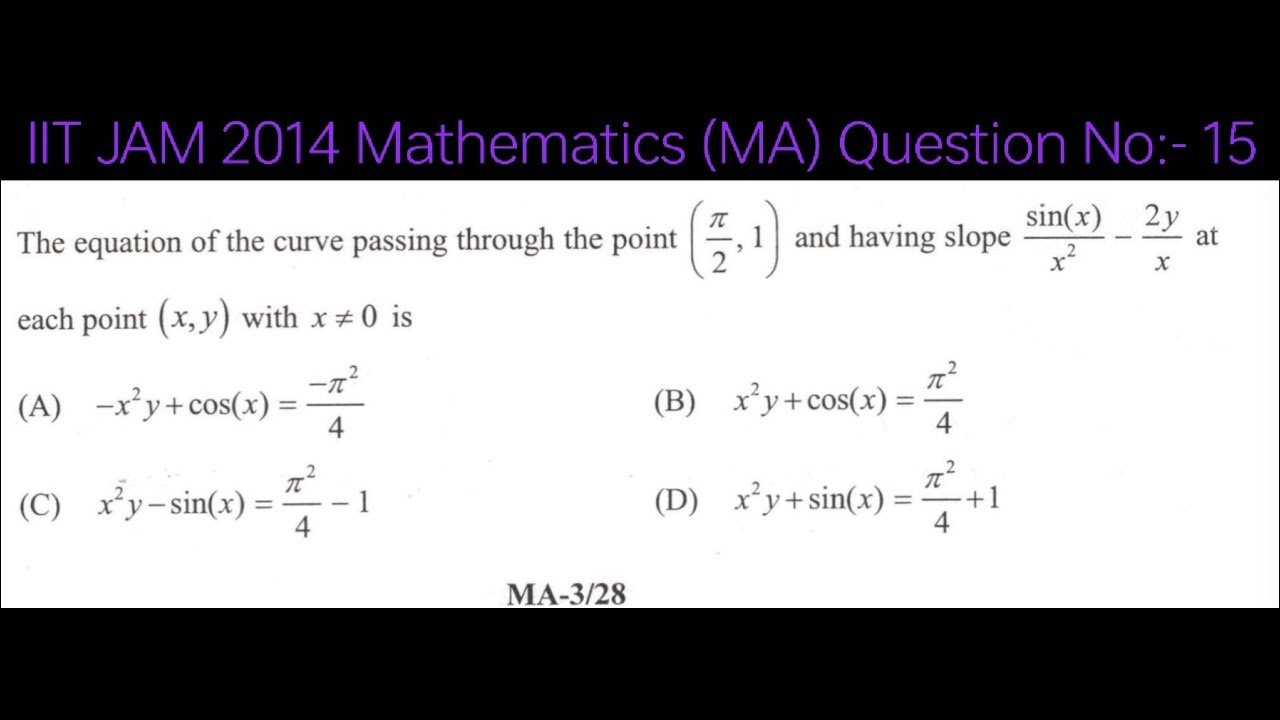 IIT JAM 2014 Mathematics (MA) Question No:- 15 | Full Detailed Solution  #iitjam2014