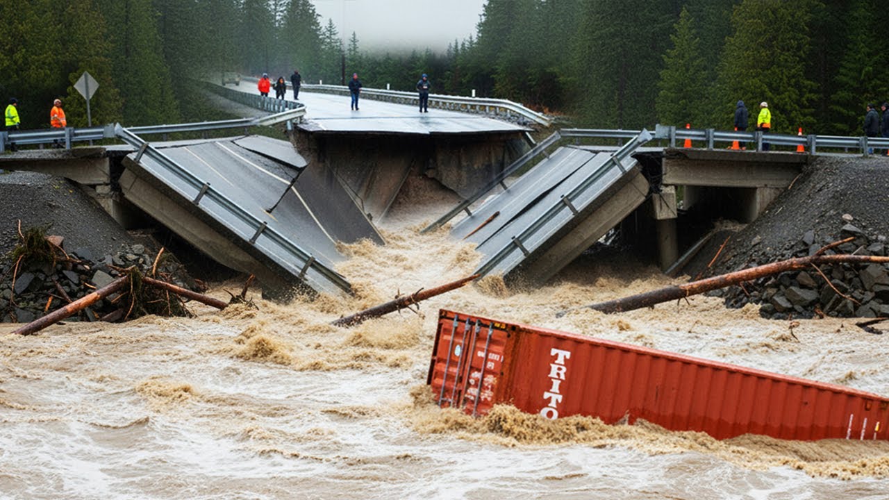 Montana, USA! Massive Flooding Destroys Roads and Collapses Bridges |Widespread Destruction in Libby