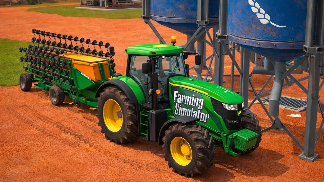 Modern Farming Operations with Advanced Tractor Equipment