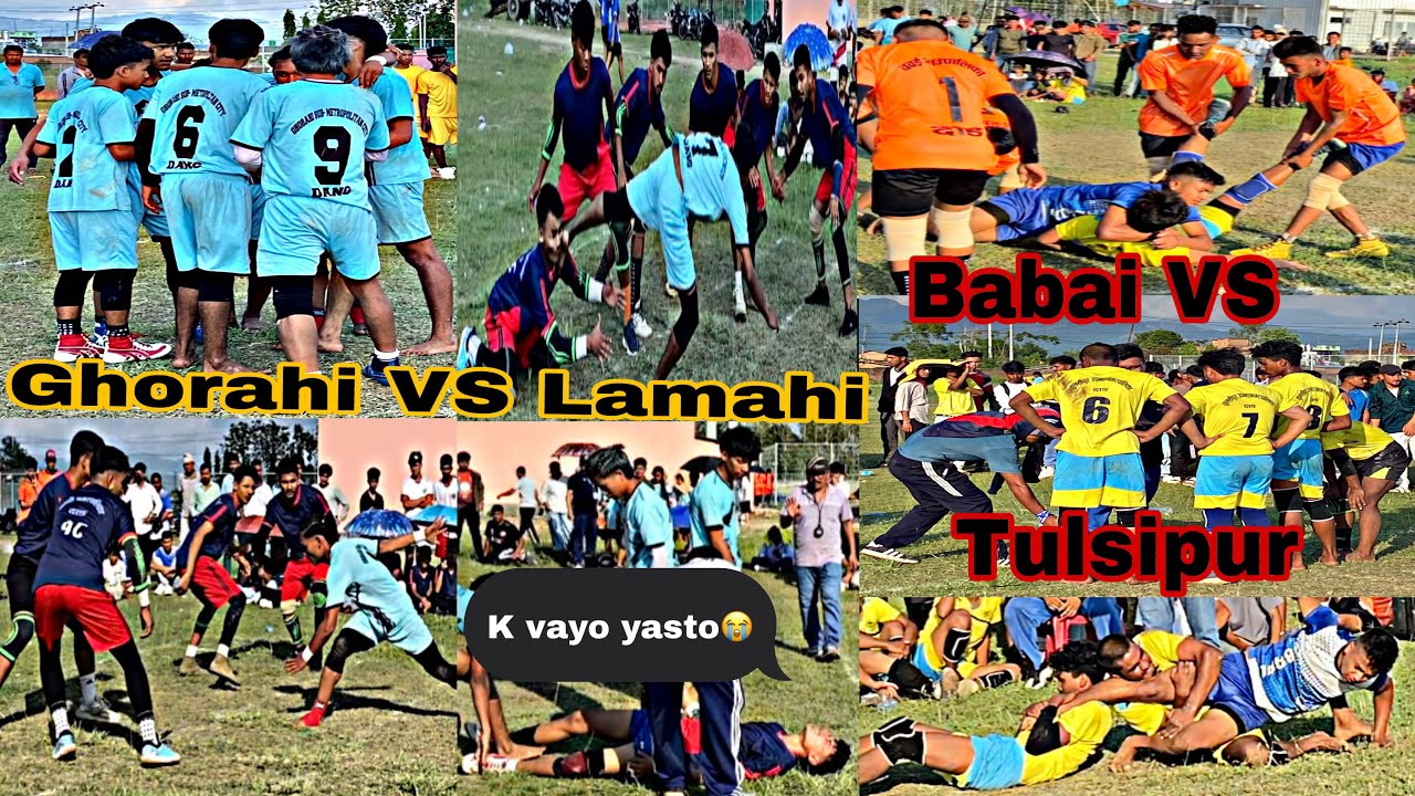 Ghorahi VS Lamahi & Tulsipur VS Babai || Jilla Running shield🛡️kabaddi khelda kheldai ghaite vay😭😔