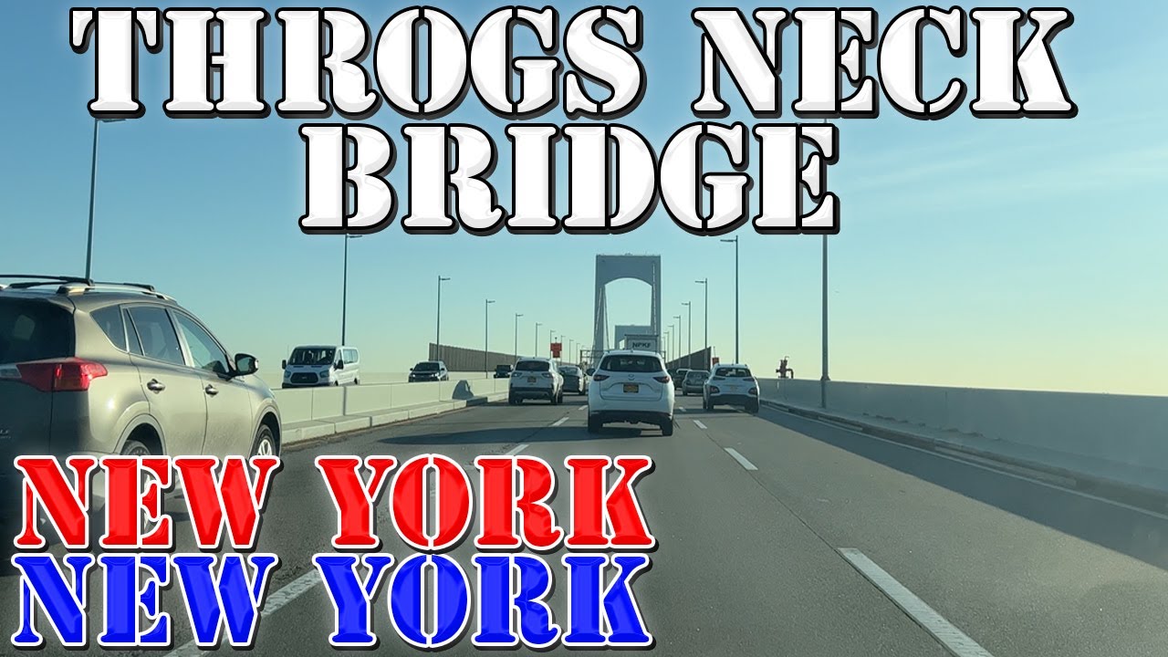 Throgs Neck Bridge South - Bronx to Queens - New York City - 4K Infrastructure Drive