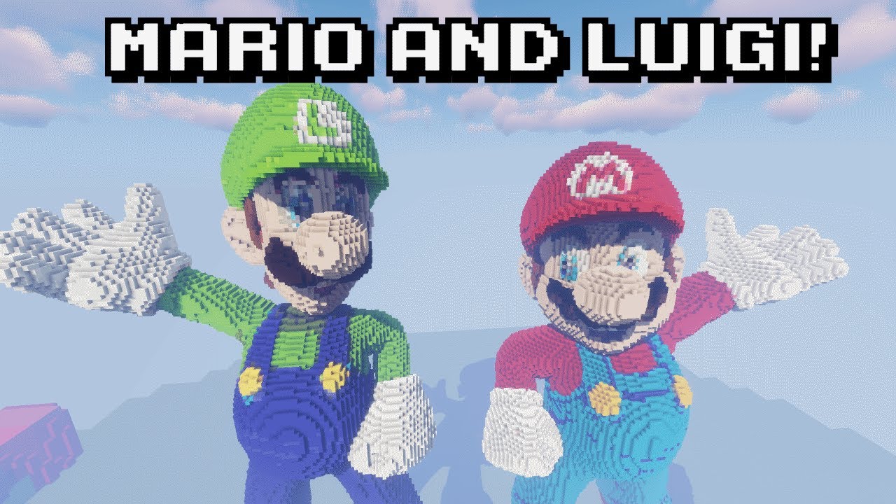 Mario & Luigi Minecraft Timelapse (Mario Movie Tribute) 4K 60 FPS