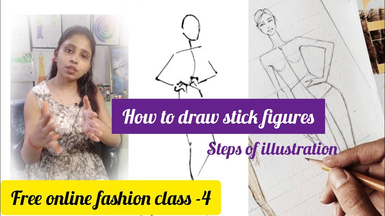 Fashion illustration|How to draw different posture in stick figures|free online class✅|#illustration