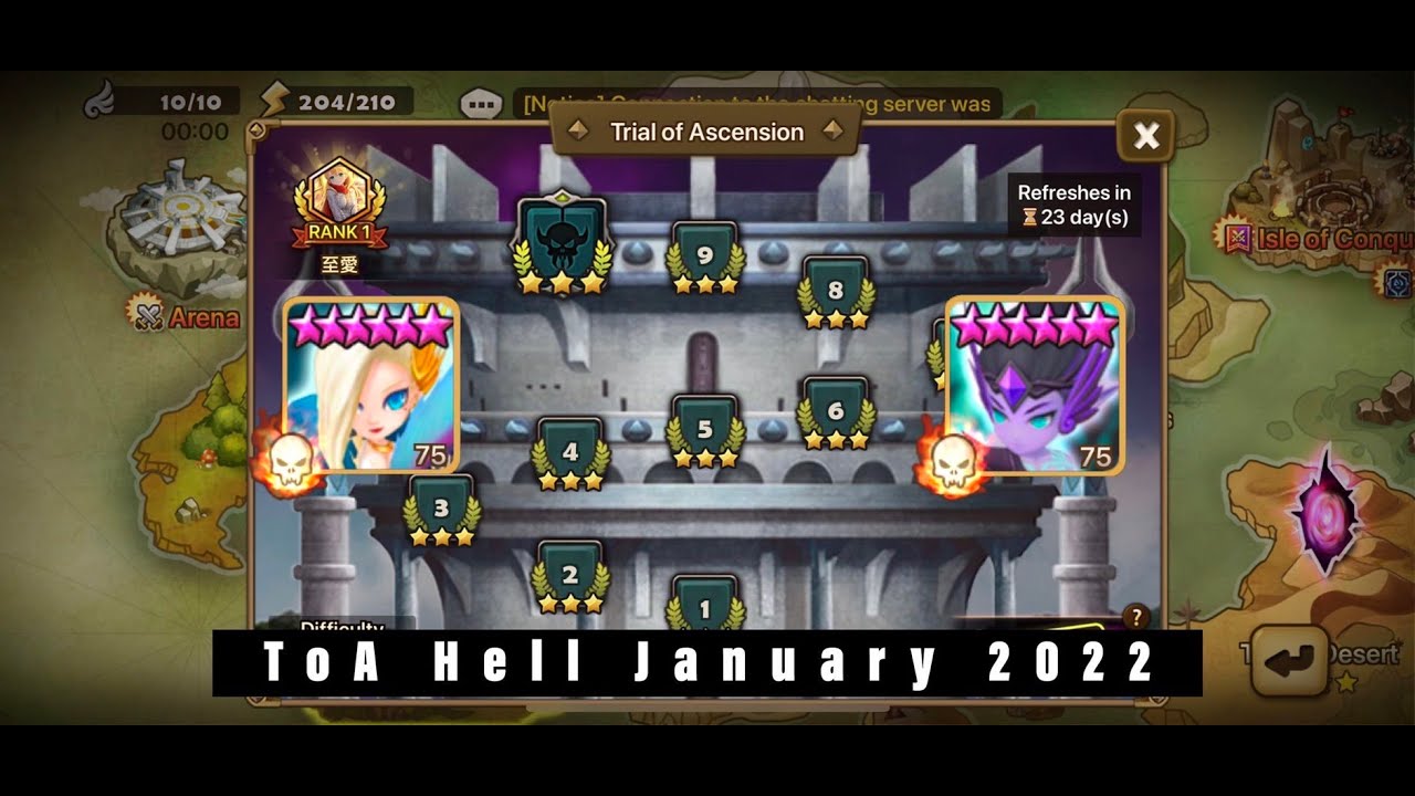 ToA Hell Floor 1,2  (Laima, Aschubel ) January 2022 | Summoners War