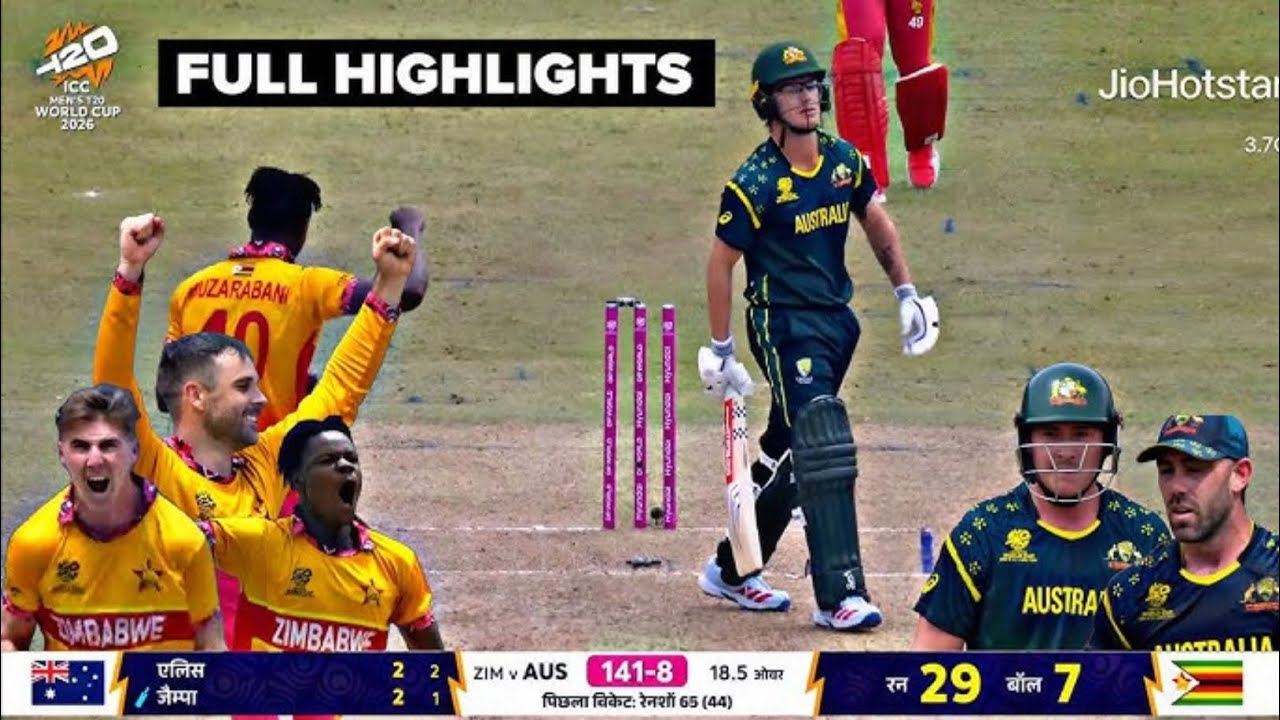 Zim vs aus match full highlights !! Today's live cricket match !! Aus vs Zim Full highlights match 