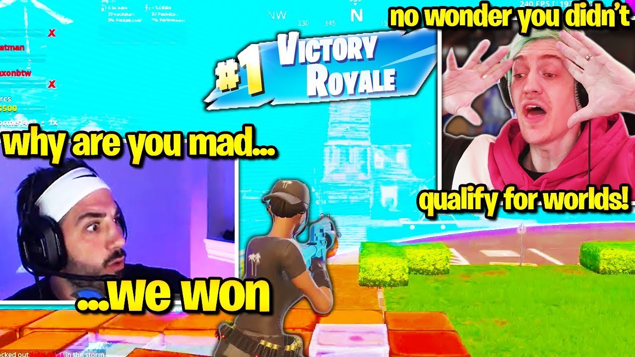 NINJA *FULL TOXIC* after FaZe NICKMERCS *CARRIES* Solo vs. Squads! (Fortnite)