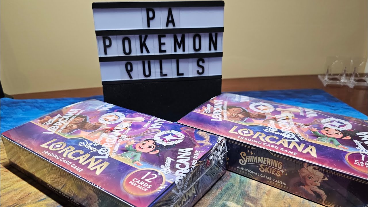 Lorcana Shimmering Skies double booster box opening! Enchanted Incoming!!!