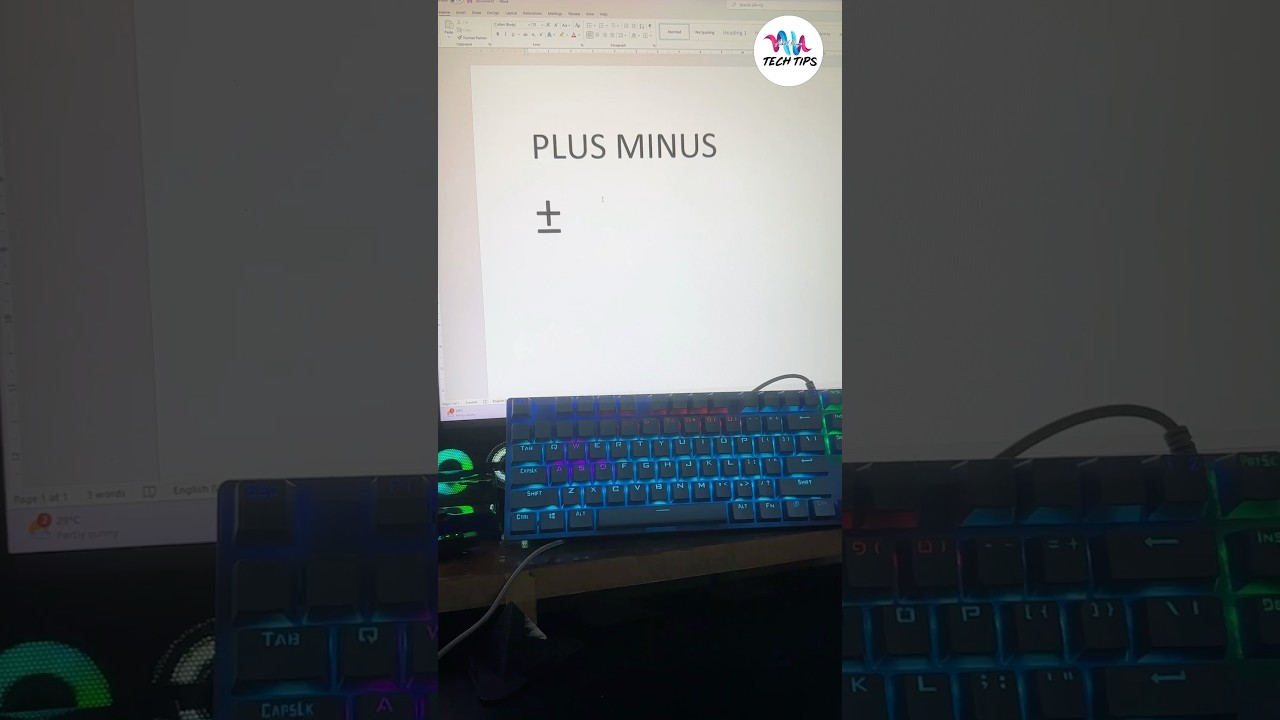 How to Insert Plus Minus (&plusmn;) Symbol in MS Word #asmr #learning #shortcuts #keyboardtricks