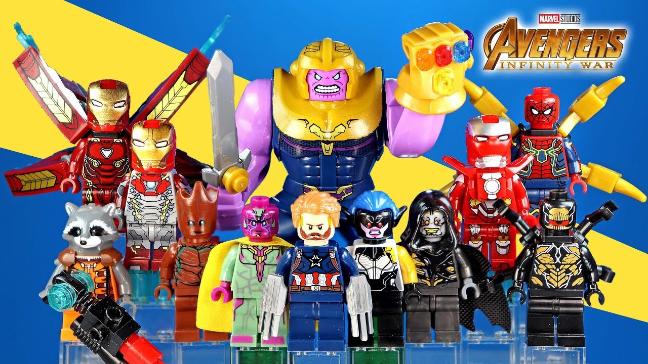 Avengers Infinity War Iron Man Iron Spider-Man & Captain America Unofficial LEGO Minifigures