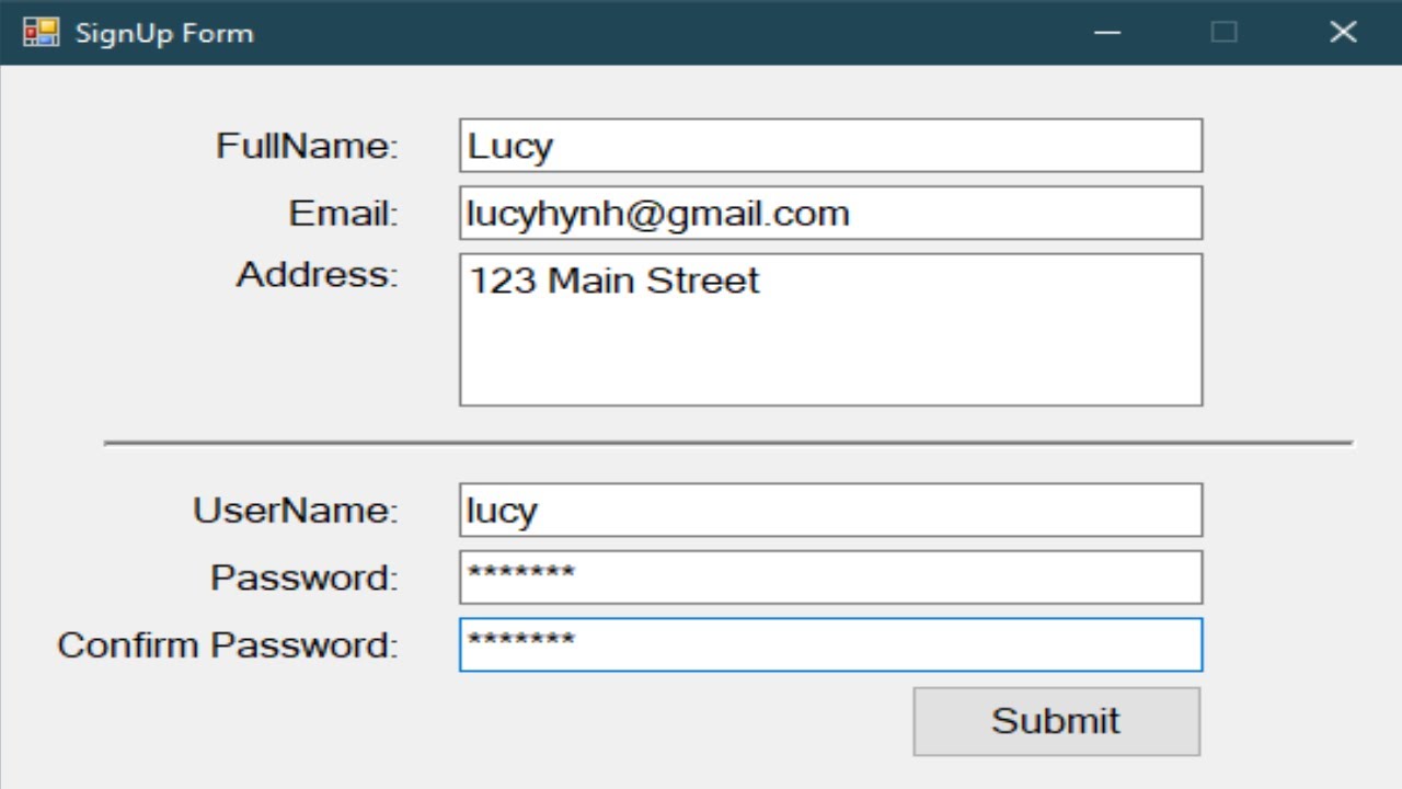 C# Tutorial - Create User Registration Or Sign Up Form with Local Database | FoxLearn