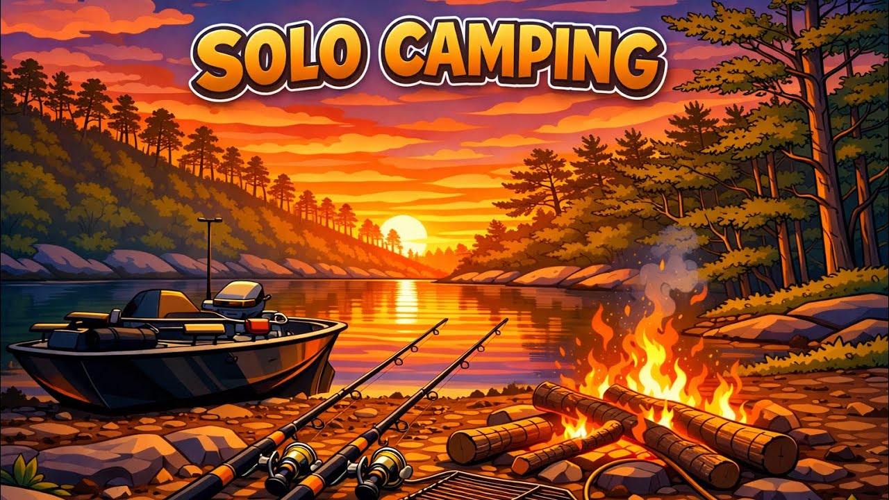 Solo camping and fishing on this beautiful mountain lake