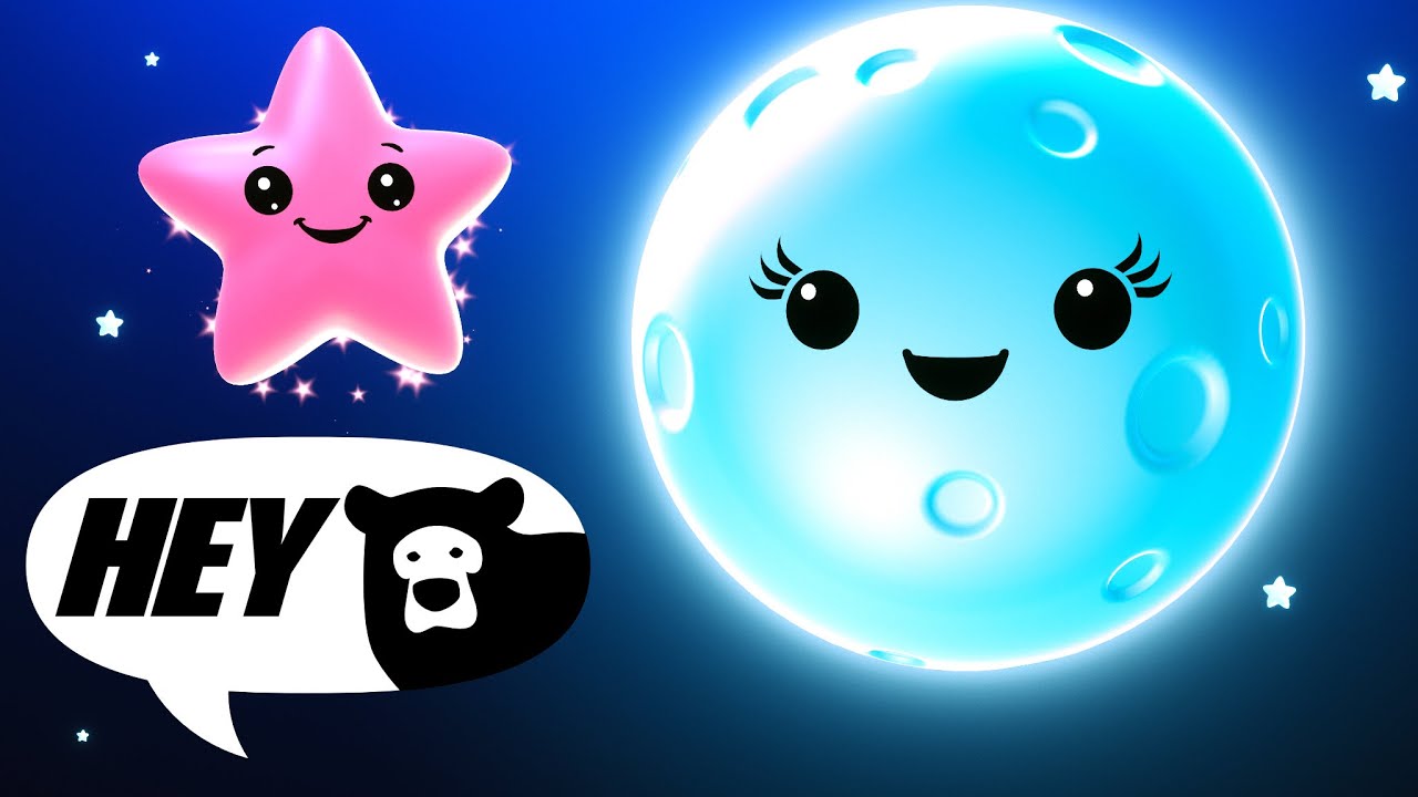 Mindful Moon and Sleepy Stars - Hey Bear Sensory - Wind down and Relax - Calming Bedtime Video