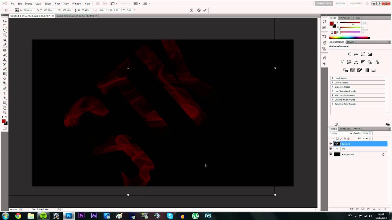 Photoshop CS5 | How To Make Smoke Text Effect [Backround]