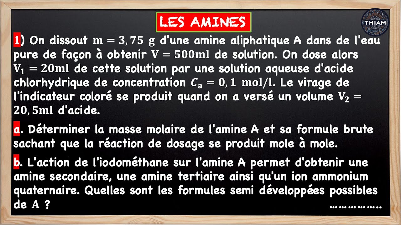 Correction d'un exercice qui résume tout sur les amines 😎🤯