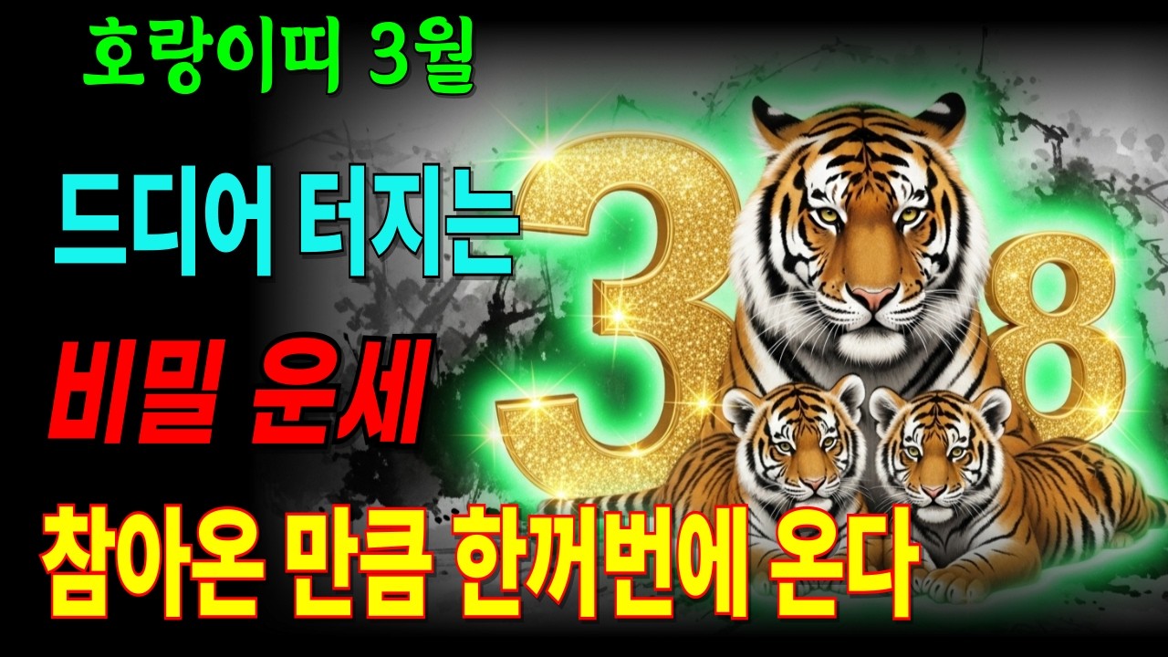 호랑이띠 3월 운세ㅣ봄 목기운이 터지는 달, 당신만 모르는 이번 달 비밀 운세