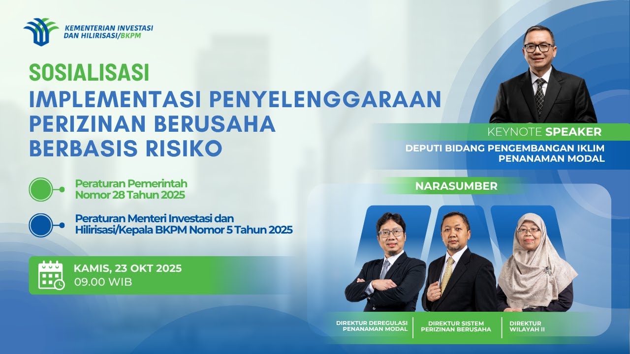 Sosialisasi Implementasi Penyelenggaraan Perizinan Berusaha Berbasis Risiko