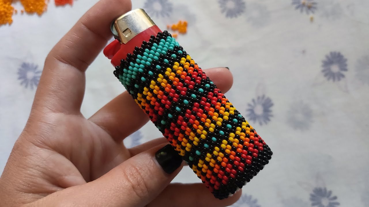 Tutorial(1er parte): Beaded lighter case - Funda para encendedor de cuentas/ chaquiras/  mostacillas