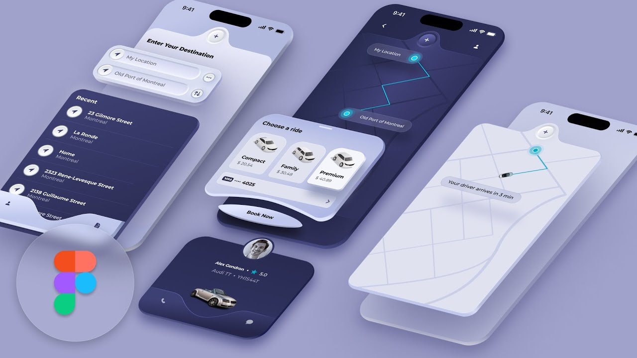 Дизайн пользовательского интерфейса приложения для заказа такси в Figma &mdash; полный курс