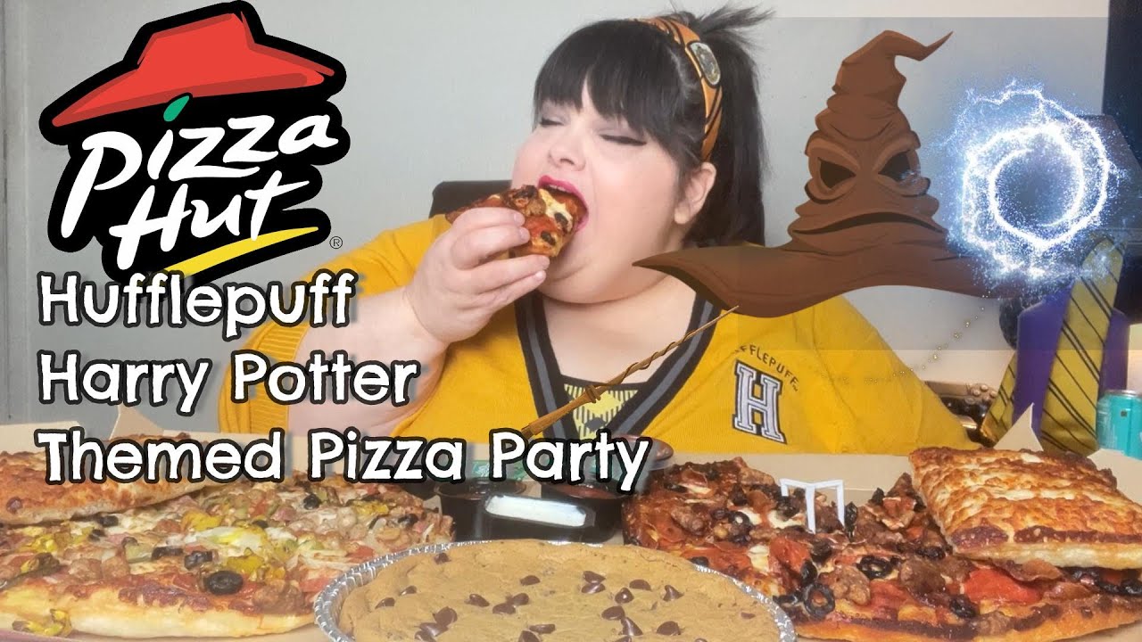 Pizza Hut Hufflepuff Harry Potter Themed Pizza Party Mukbang Eating Show