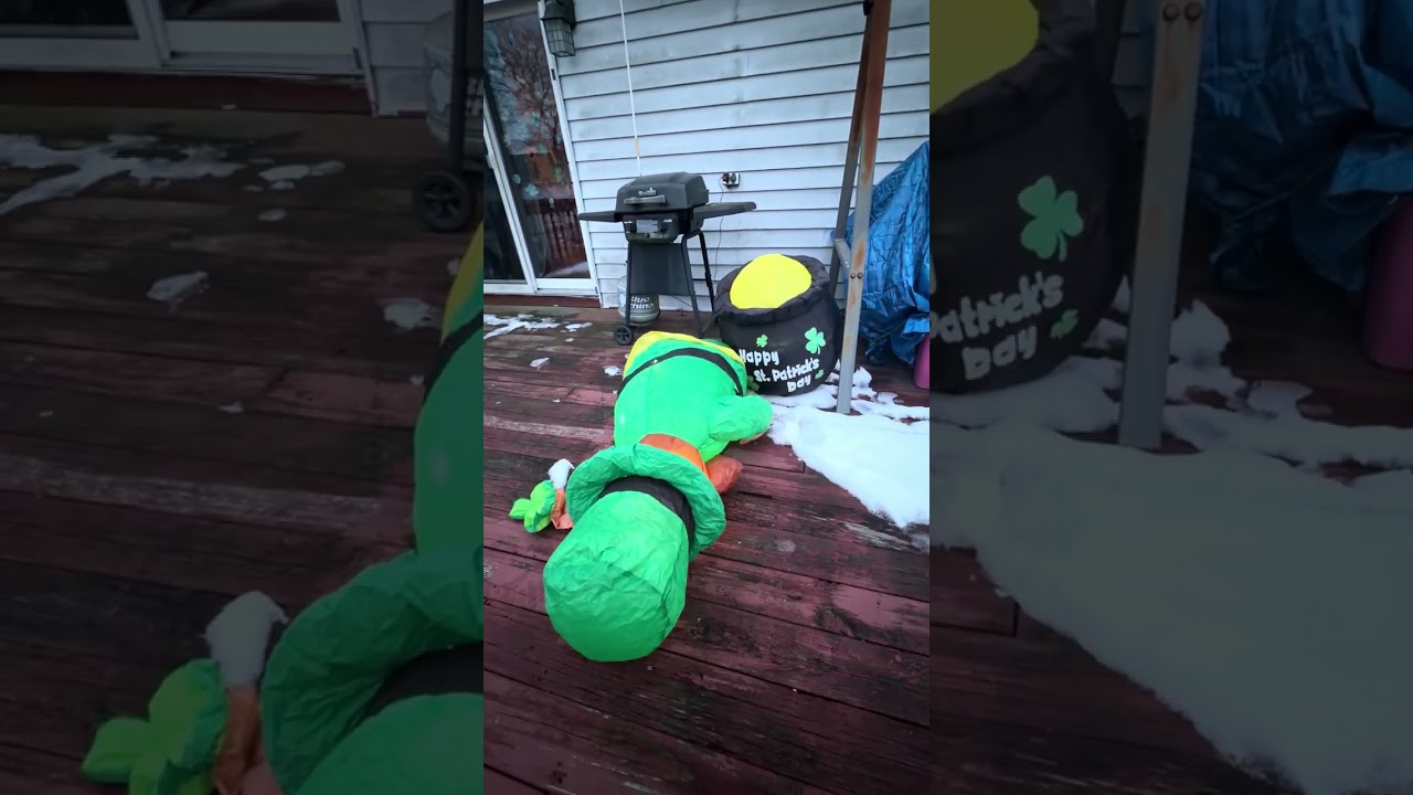 Not Gemmy inflatable st Patrick’s day leprechaun with pot of gold 