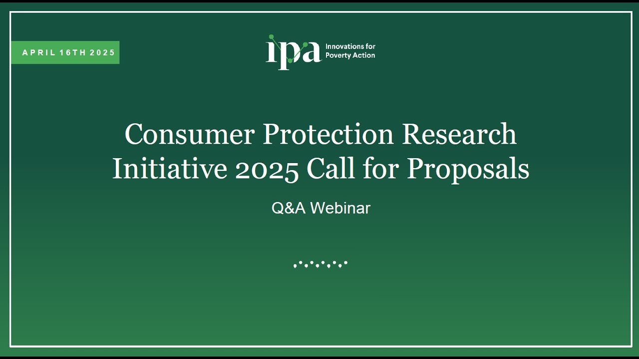 Q&A Webinar | IPA Consumer Protection Call for Proposals | April 16, 2025