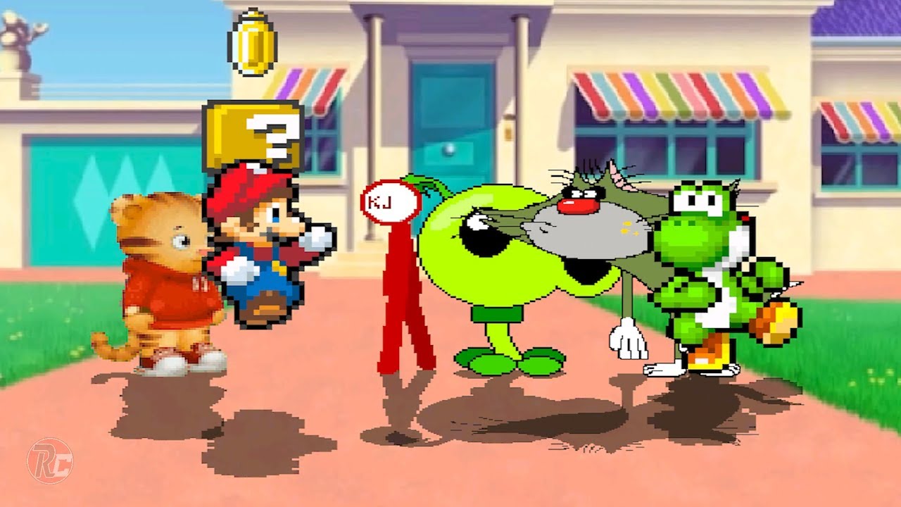 SUPER BETTER MARIO, DANIEL TIGER, & KJ  vs  JACK, SUPER BETTER YOSHI, & PEASHOOTER | Race to 3 Wins