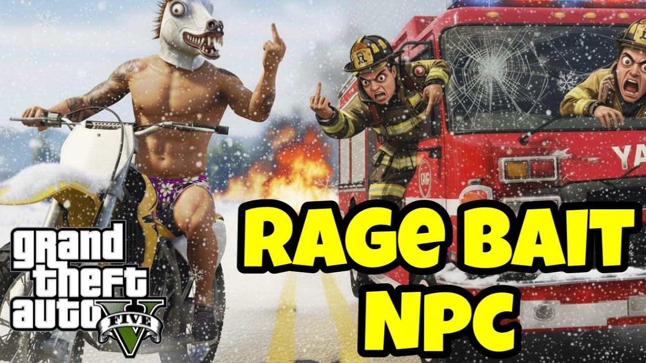 NPC Drivers vs. The Winter Snow! ❄️ (GTA 5 NPC Trolling & Rage Bait)