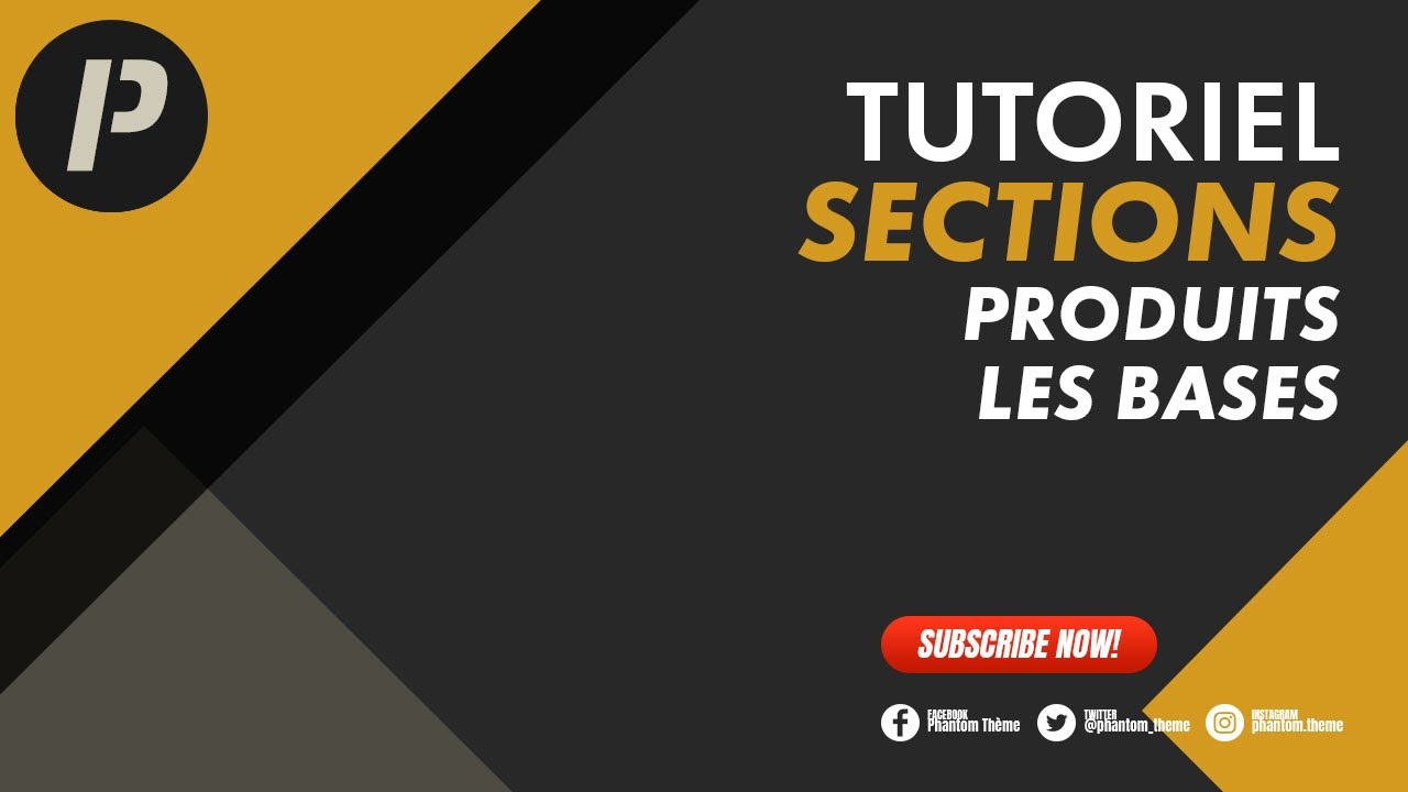 Section - Produit : Les bases - Tutoriel Phantom Thème (Shopify)