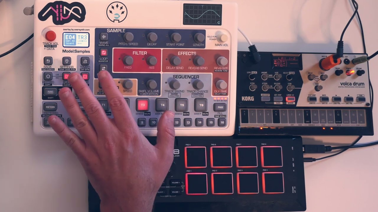 Model:Samples + Volca Drum pairing - talk through and ambient chill thing from scratch