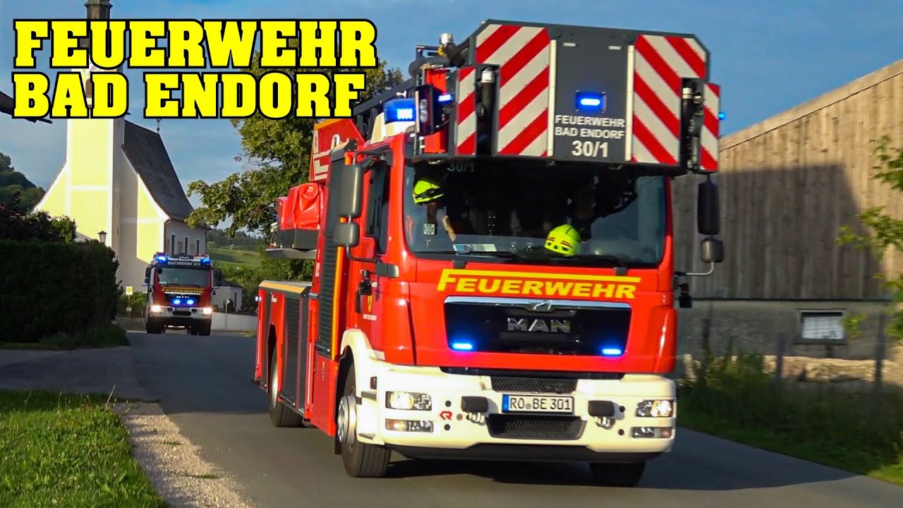 Einsatzfahrten L&ouml;schzug Feuerwehr Bad Endorf + zwei weitere FF zur Gro&szlig;&uuml;bung nach Hirnsberg