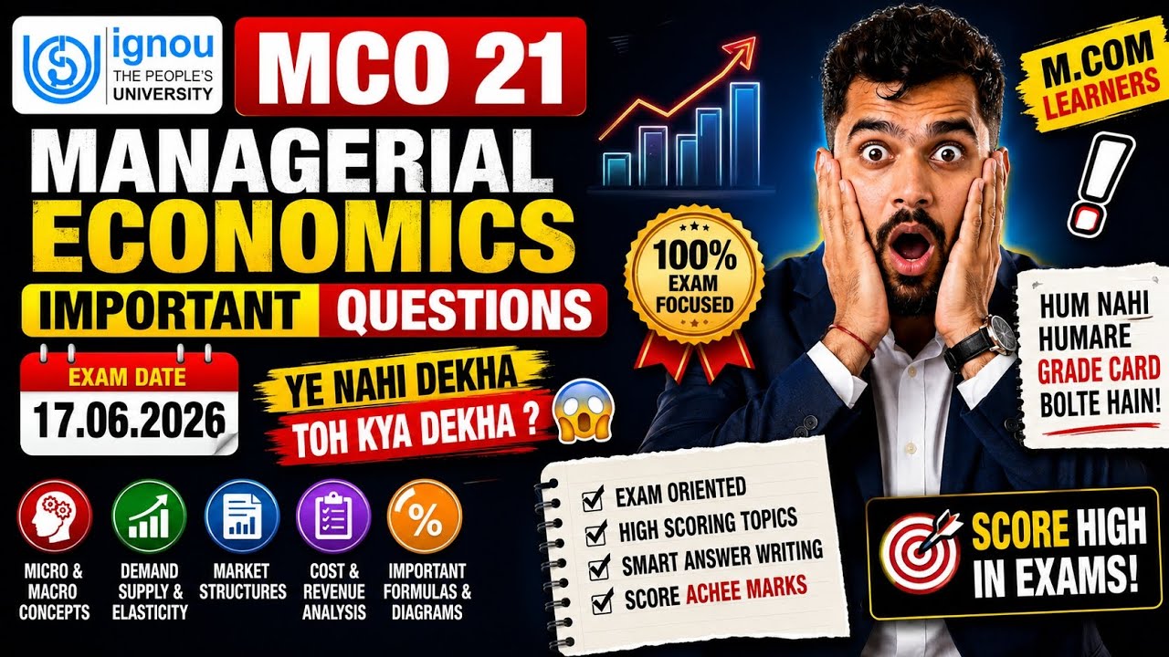 🚨 MCO-21 Important Questions 2026 | 100% Exam Focused Topics | IGNOU M.Com June TEE