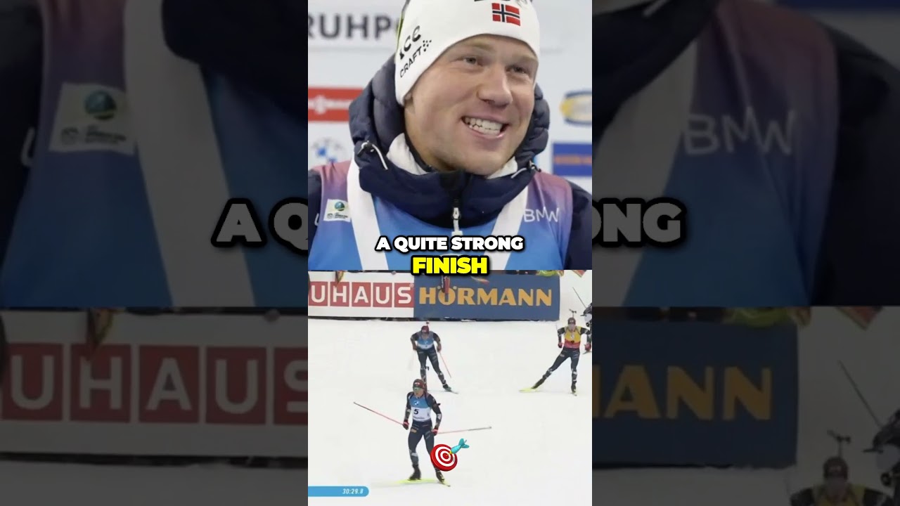 Insane battle for the podium Johannes Thingnes Boe Johannes Dale and Vetle Christiansen  #biathlon