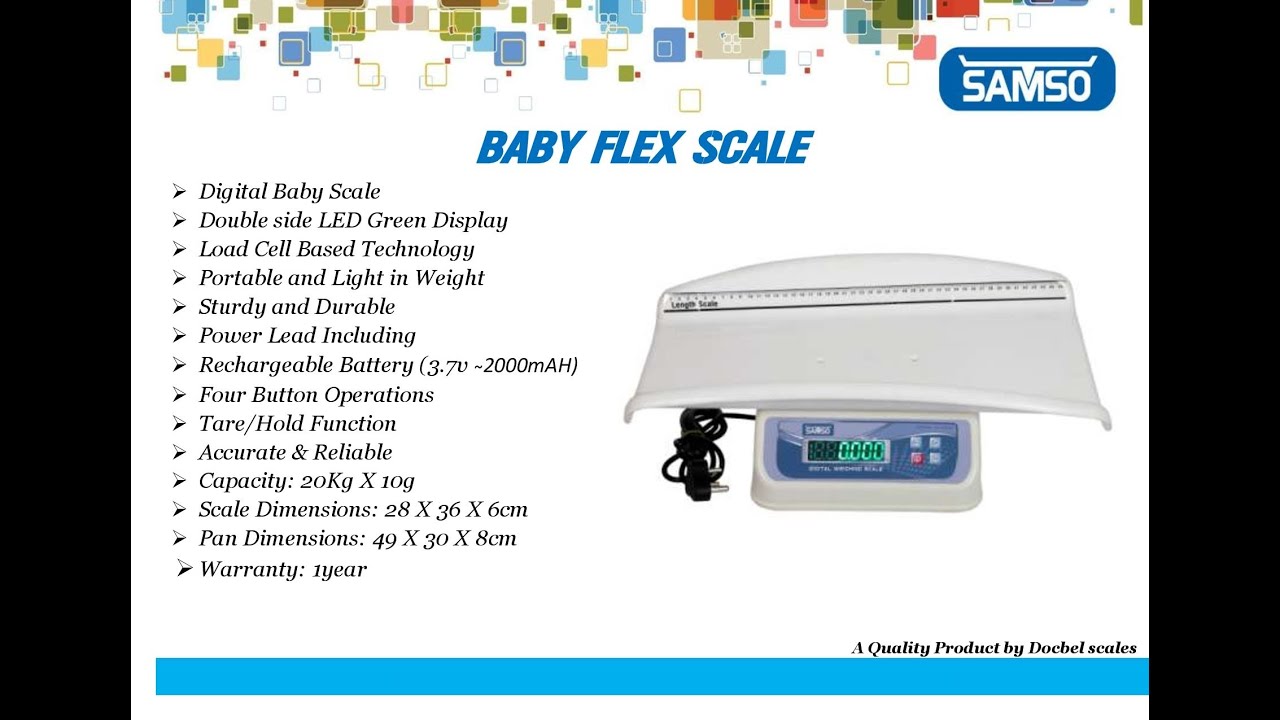 SAMSO BABY FLEX WEIGHING SCALE 20KG - CALIBRATION DOCBEL SCALE